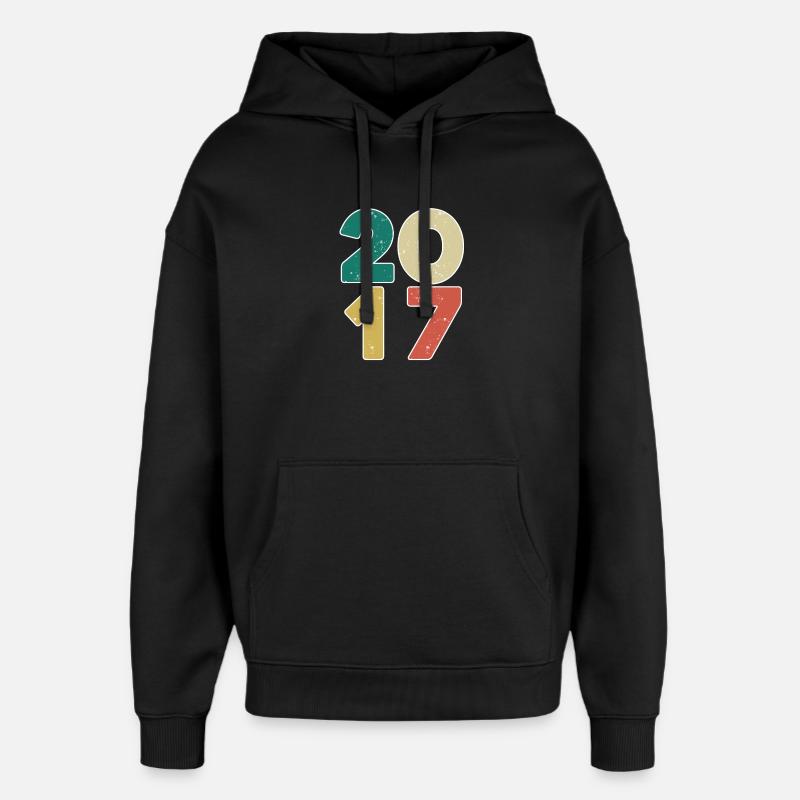 2017 - Année 2017 - Année 2017 - Sweat à capuche unisexe Stanley/Stella Oversized - noir
