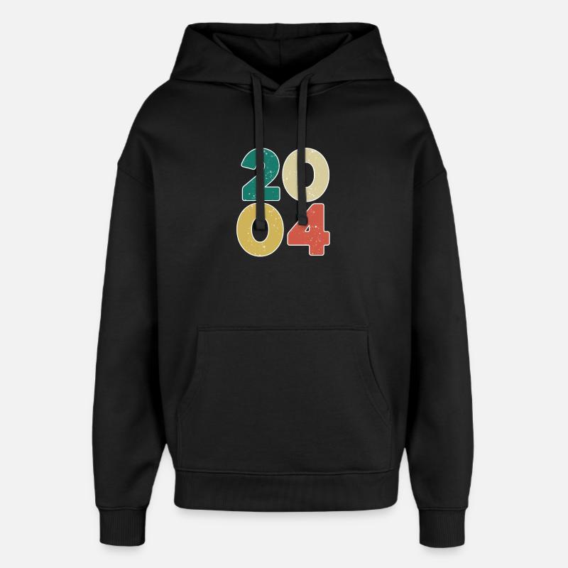 2004 - Year 2004 - Year 2004 - Oversized Unisex Hoodie by Stanley/Stella - black
