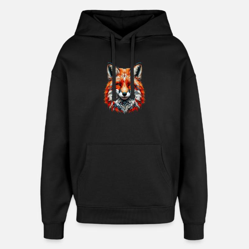Fuchs - Oversized Unisex Hoodie von Stanley/Stella - Schwarz