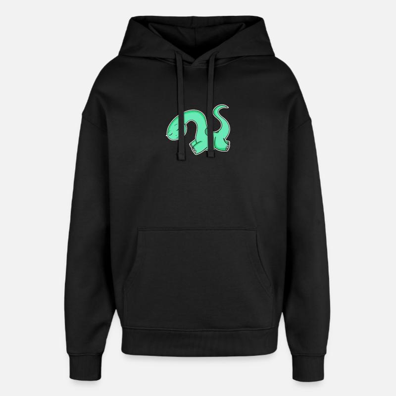 Motif Dino Dinosaure Vert - Sweat à capuche unisexe Stanley/Stella Oversized - noir