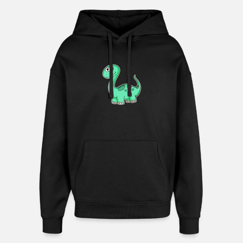 Motif Dino Dinosaure Vert - Sweat à capuche unisexe Stanley/Stella Oversized - noir