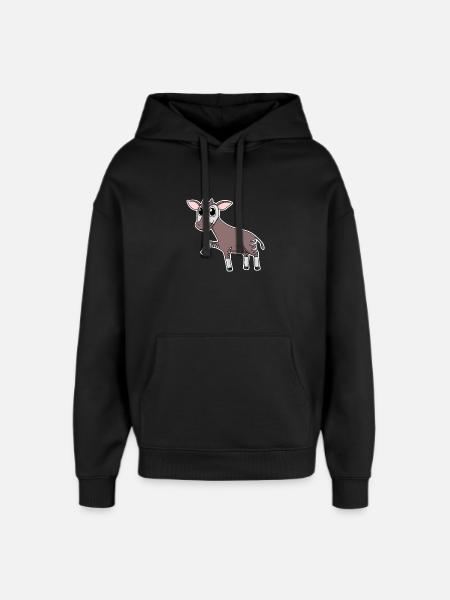 Okapi forest giraffe motif - Oversized Unisex Hoodie by Stanley/Stella - black