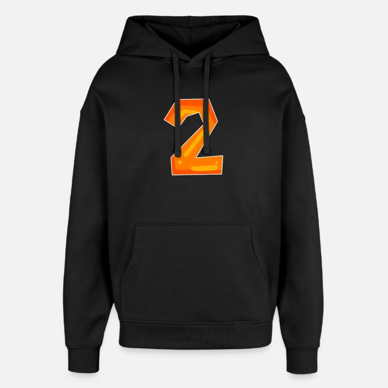 Zwei - 2 - Nummer Zahl - Oversized Unisex Hoodie von Stanley/Stella - Schwarz