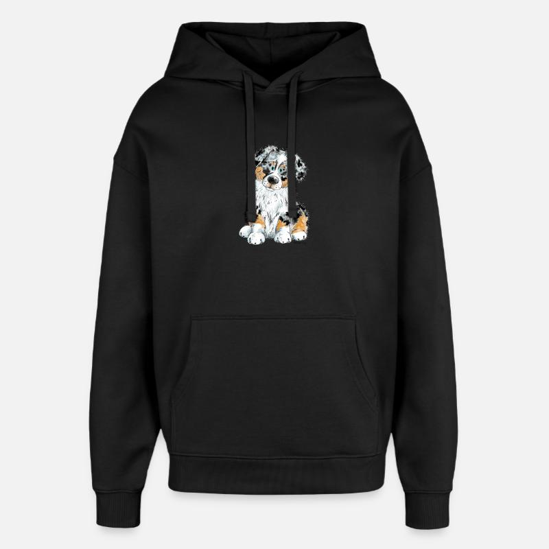 Berger Australien Chien Aussie - Sweat à capuche unisexe Stanley/Stella Oversized - noir