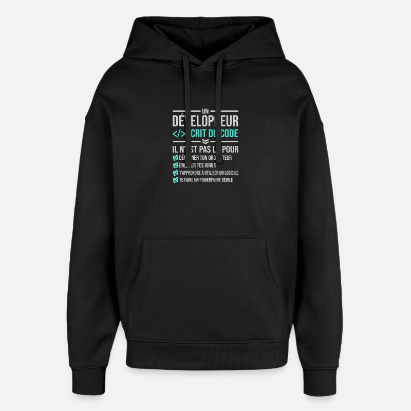 Entwickler, der Code schreibt - Oversized Unisex Hoodie von Stanley/Stella - Schwarz