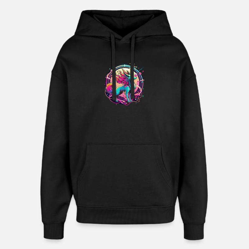 Psychedelische Fuchs Kunst - Oversized Unisex Hoodie von Stanley/Stella - Schwarz
