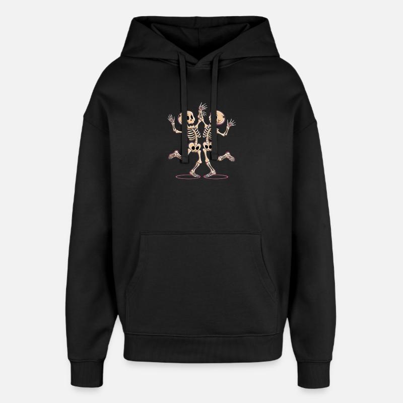 Cheerful Dance Skeleton Figures - Oversized Unisex Hoodie by Stanley/Stella - black