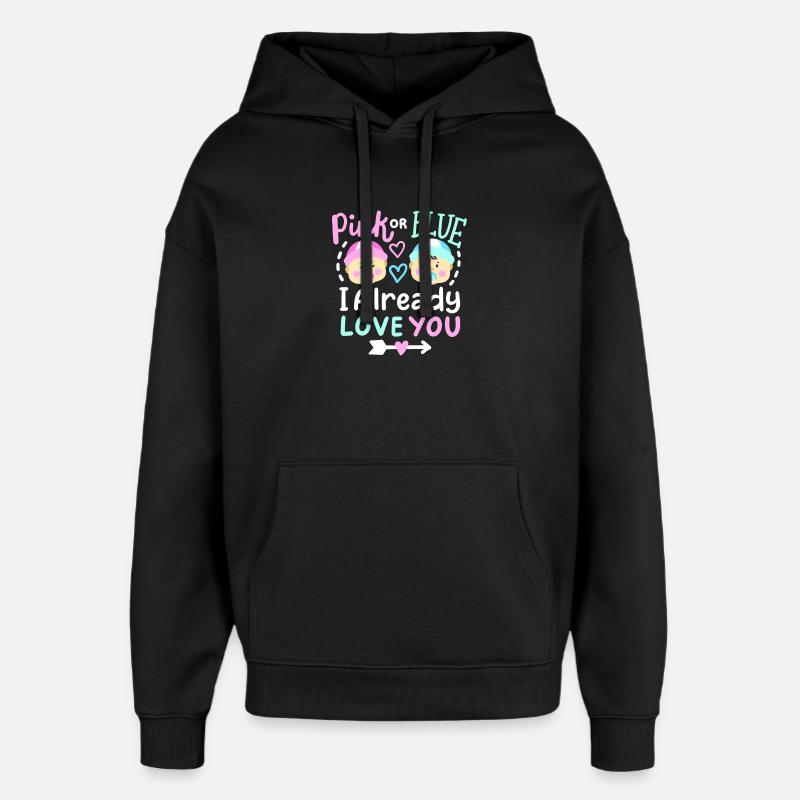 Pink oder Blau Gender-Reveal-Party - Oversized Unisex Hoodie von Stanley/Stella - Schwarz