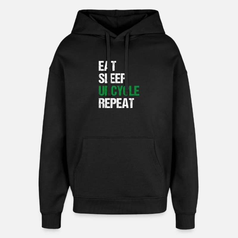 Upcycle Repeat - Oversized Unisex Hoodie von Stanley/Stella - Schwarz