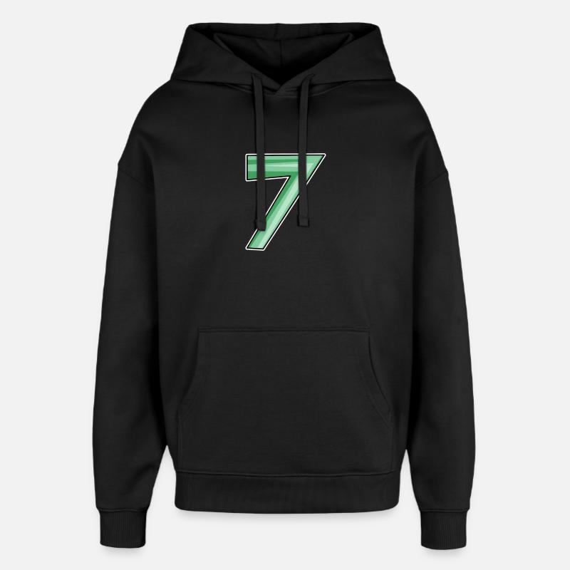 Motif sept numéro 7 - Sweat à capuche unisexe Stanley/Stella Oversized - noir