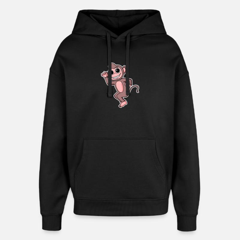 Motif Singe Animal - Sweat à capuche unisexe Stanley/Stella Oversized - noir