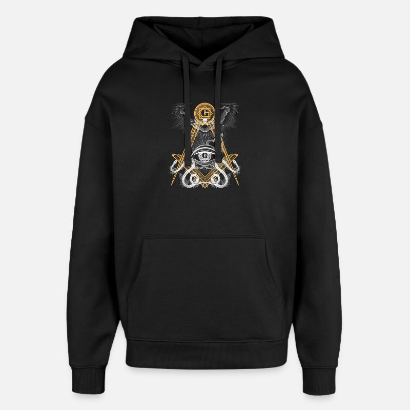 Emblème de l’œil maçonnique - Sweat à capuche unisexe Stanley/Stella Oversized - noir