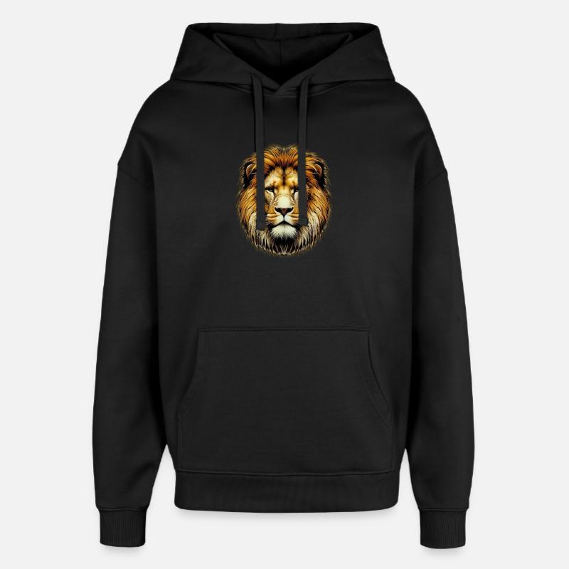 Lion - Sweat à capuche unisexe Stanley/Stella Oversized - noir