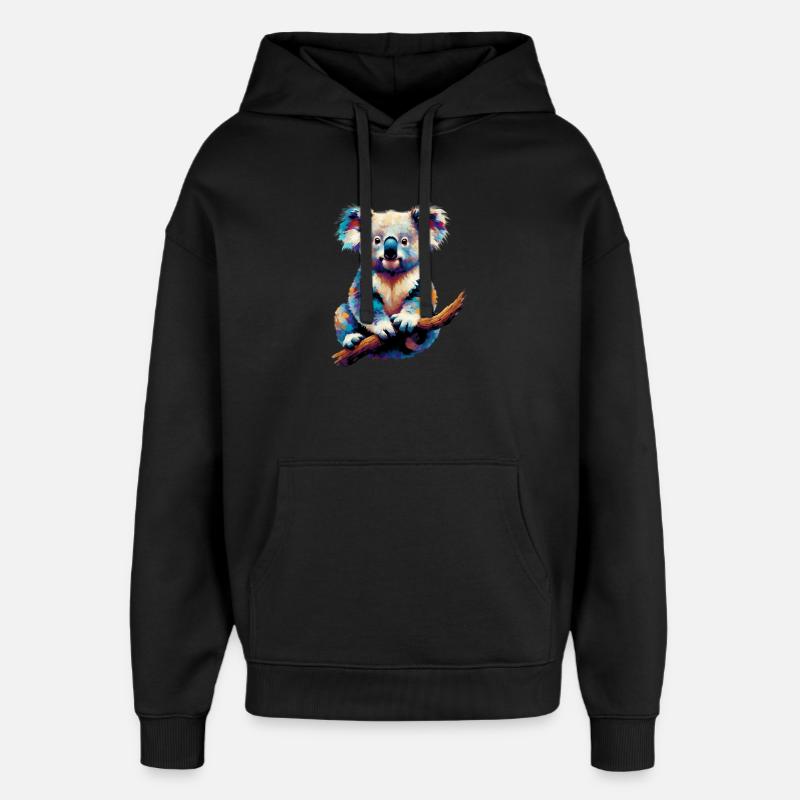 Koala - Sweat à capuche unisexe Stanley/Stella Oversized - noir