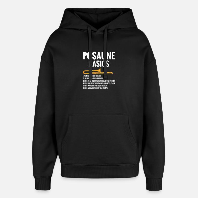 Posaune Basics Regeln Blaskapelle Blasmusik - Oversized Unisex Hoodie von Stanley/Stella - Schwarz