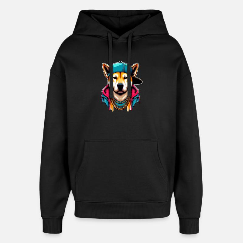 Chien - Sweat à capuche unisexe Stanley/Stella Oversized - noir