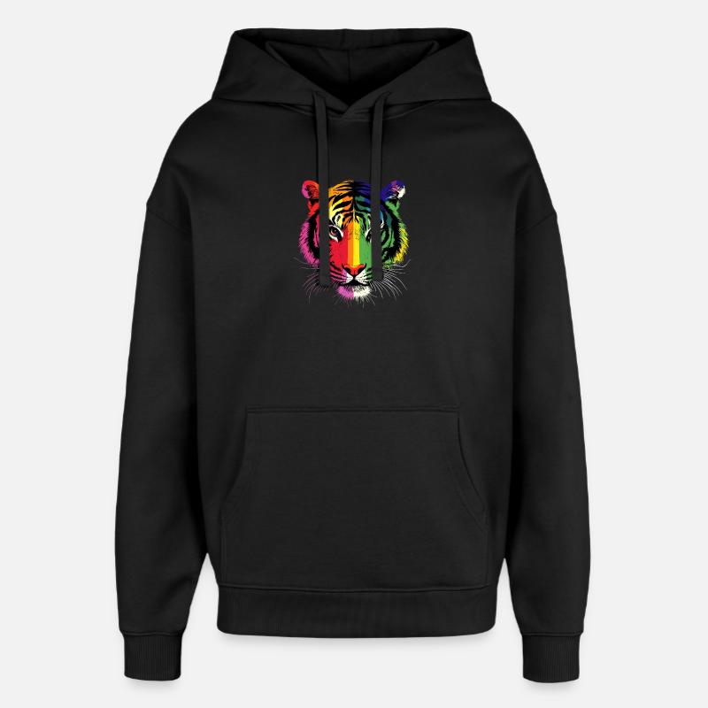 Tygrys Duży Kot Pustynia Tygrys Koty Słodki Tygrys - Stanley/Stella Oversized Bluza z kapturem unisex - czarny