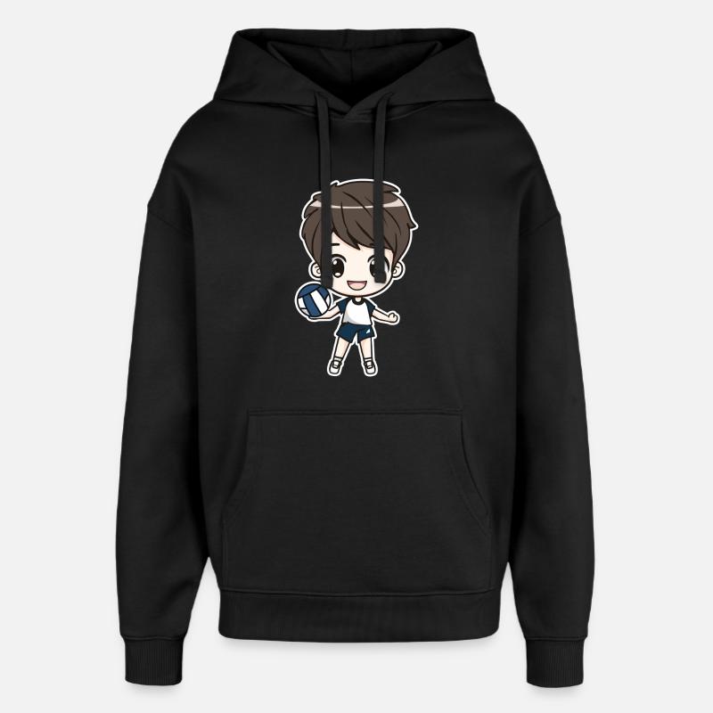 Petit joueur de volley-ball garçon - Sweat à capuche unisexe Stanley/Stella Oversized - noir