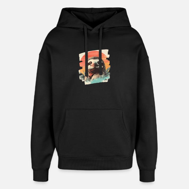 Faultier - Oversized Unisex Hoodie von Stanley/Stella - Schwarz