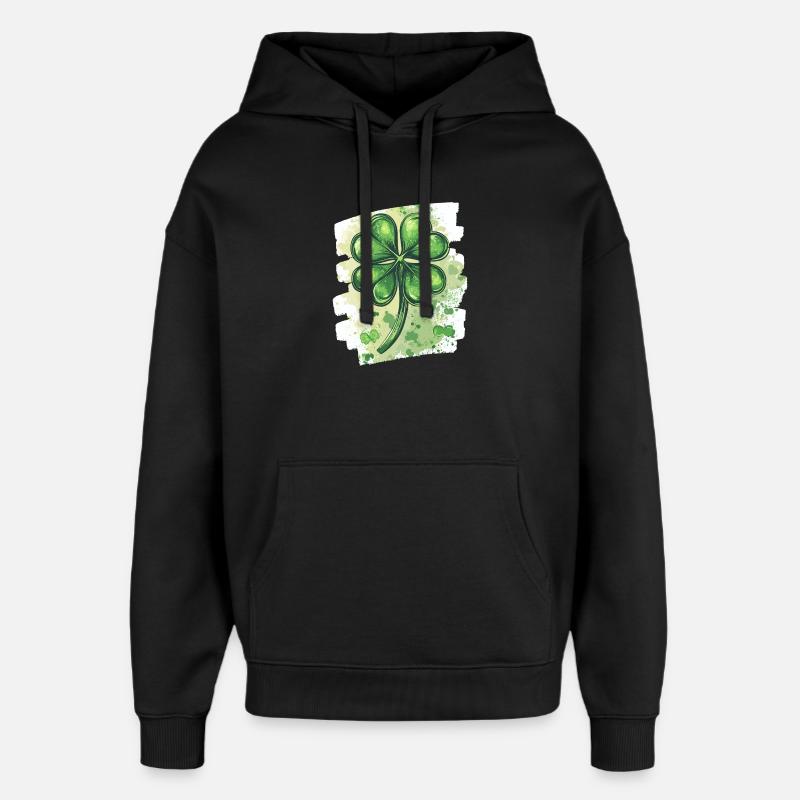 St. Patrick's Day Shamrock - Oversized Unisex Hoodie by Stanley/Stella - black