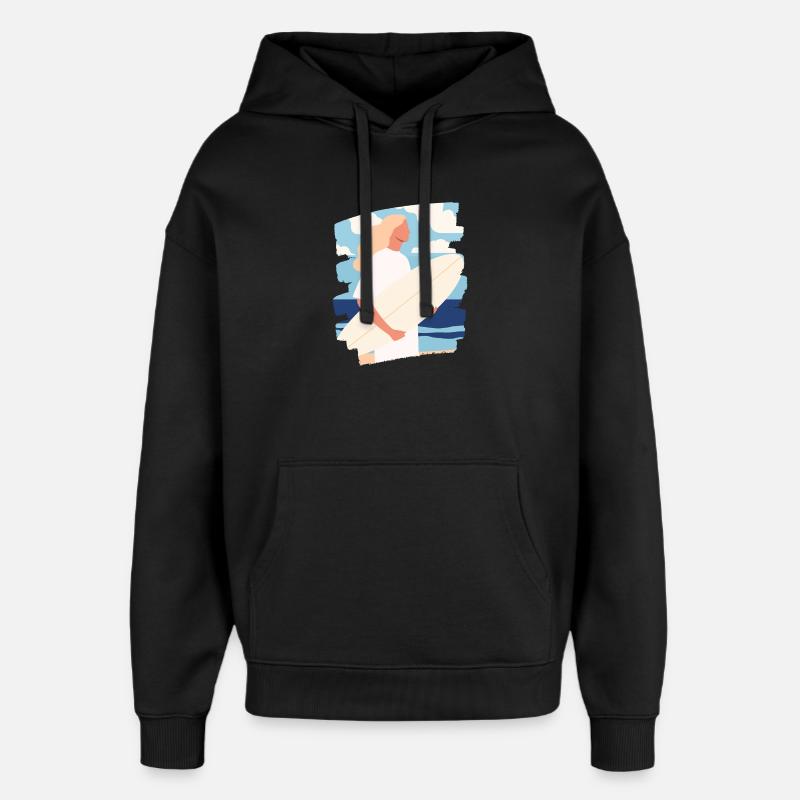 Surfeur - Sweat à capuche unisexe Stanley/Stella Oversized - noir