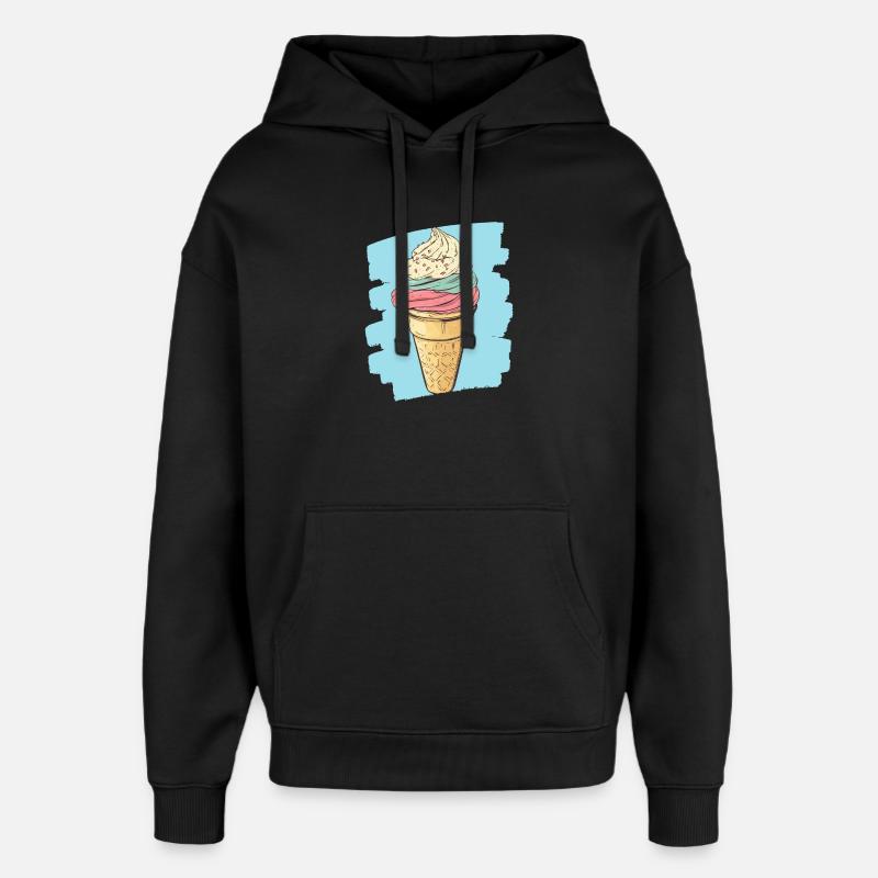 Eiscreme Eis - Oversized Unisex Hoodie von Stanley/Stella - Schwarz