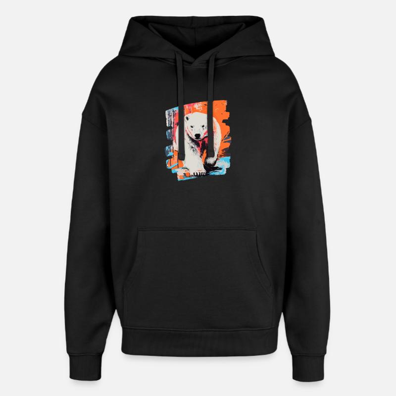 Pulvérisateur Polar Bear Graffiti - Sweat à capuche unisexe Stanley/Stella Oversized - noir