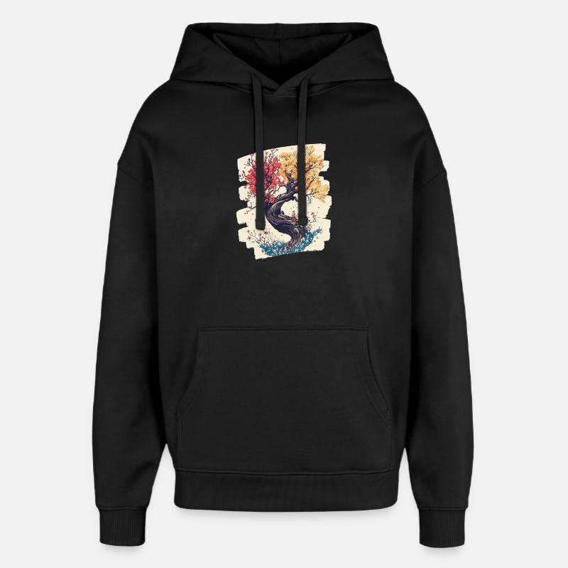 Spring Spring Beginning Flower Flowers - Oversized Unisex Hoodie by Stanley/Stella - black