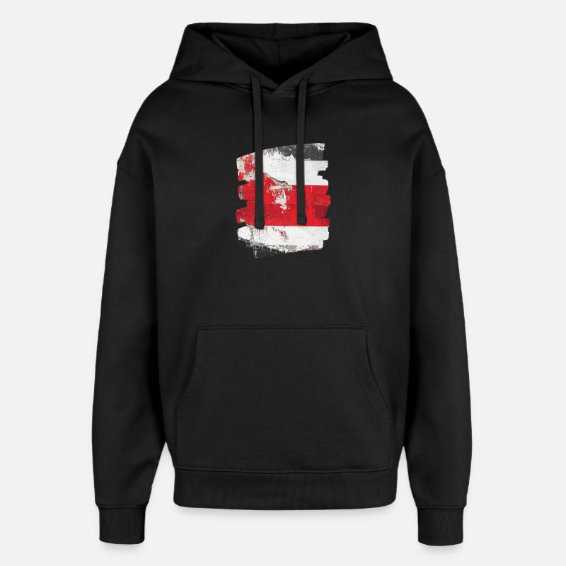 Autriche Drapeau Autriche - Sweat à capuche unisexe Stanley/Stella Oversized - noir