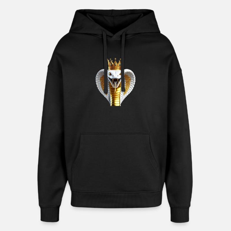 Cobra roi avec couronne - Sweat à capuche unisexe Stanley/Stella Oversized - noir