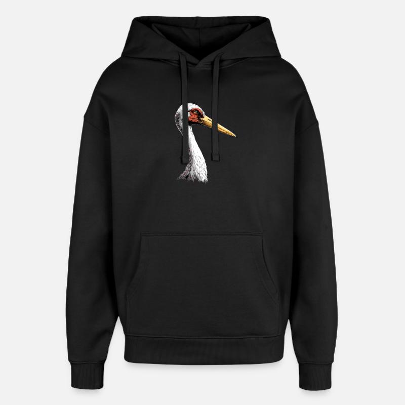 Stork Lover White Stork Giant Stork Storks Storks - Oversized Unisex Hoodie by Stanley/Stella - black