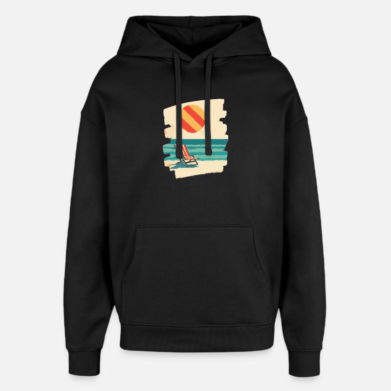 Plage du soleil d’été - Sweat à capuche unisexe Stanley/Stella Oversized - noir