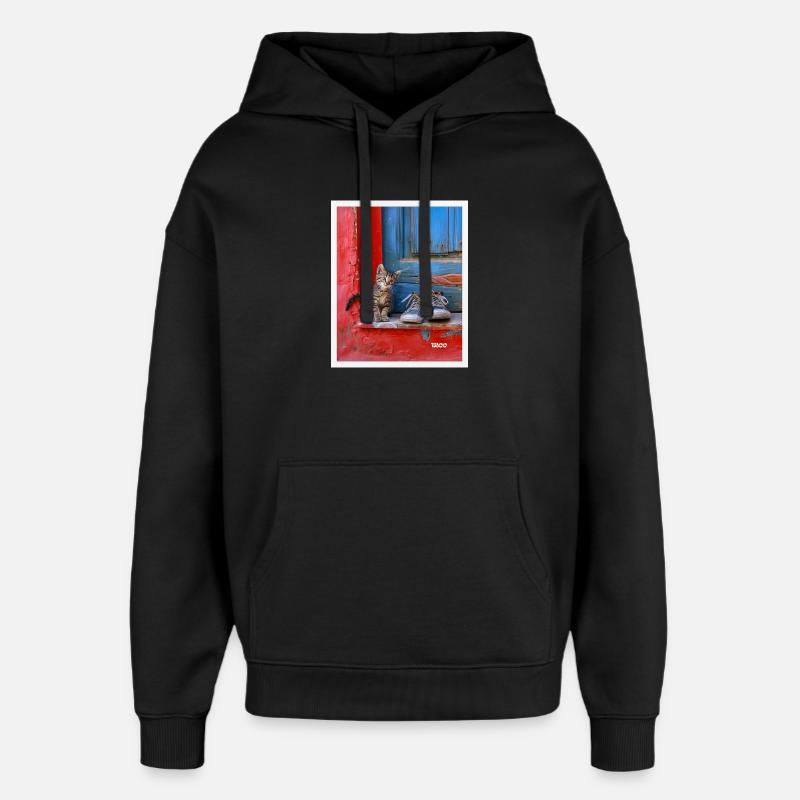 chat doux - Sweat à capuche unisexe Stanley/Stella Oversized - noir