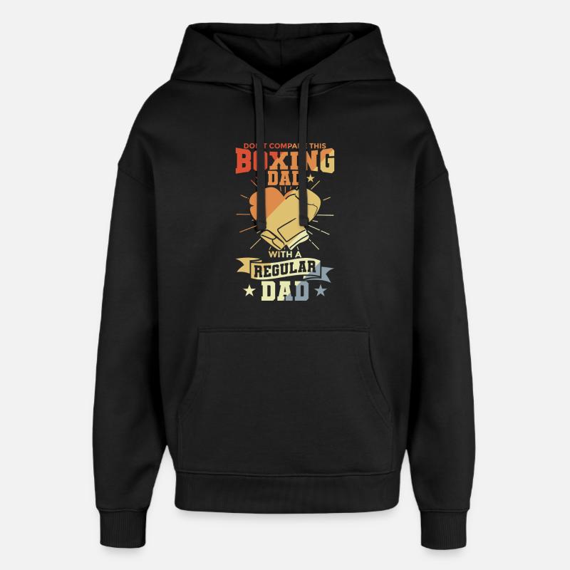 Papa boxeur - Sweat à capuche unisexe Stanley/Stella Oversized - noir