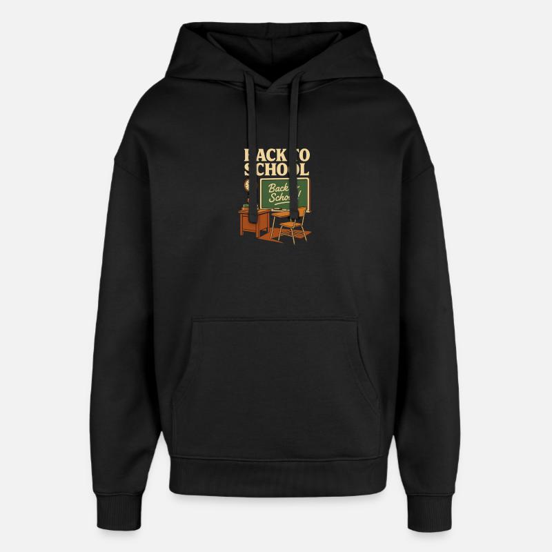 Classe rétro – Rentrée scolaire - Sweat à capuche unisexe Stanley/Stella Oversized - noir