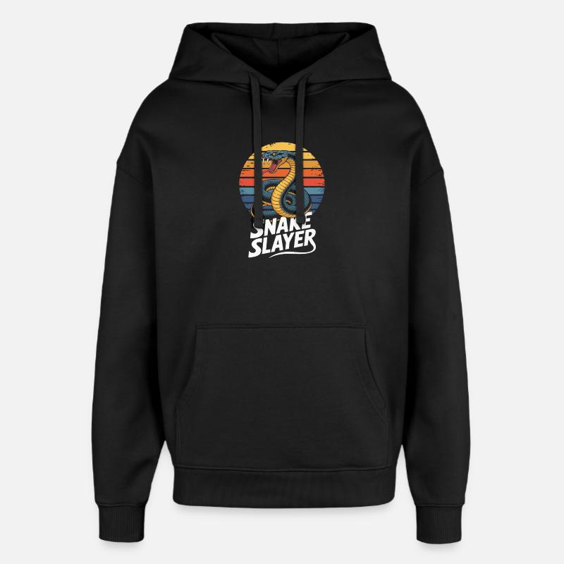 Snake hunter – Retro Schlange Design - Oversized Unisex Hoodie by Stanley/Stella - black