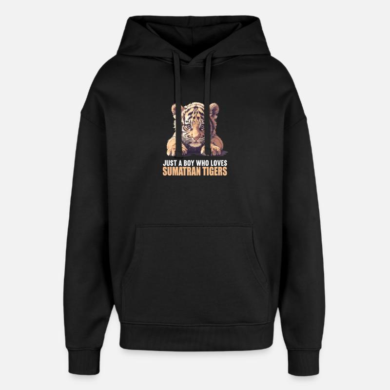 Tigre de Sumatra - Sweat à capuche unisexe Stanley/Stella Oversized - noir