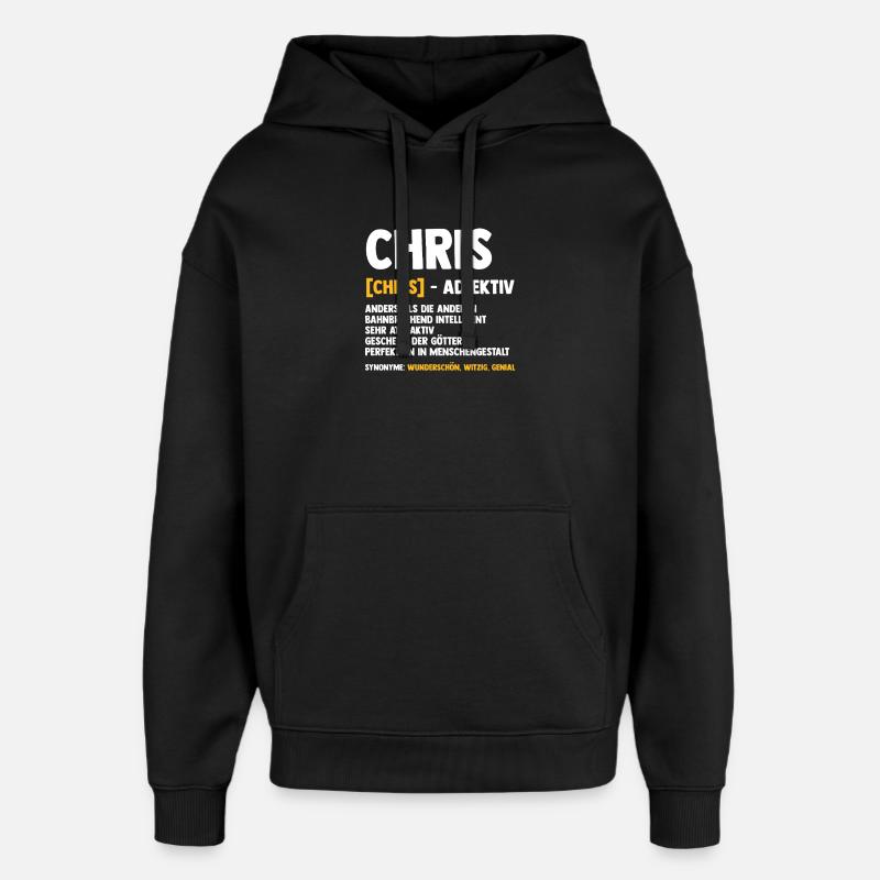 Chris Christian Christoph Christopher - Sweat à capuche unisexe Stanley/Stella Oversized - noir
