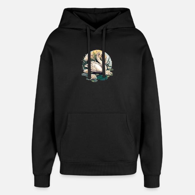 Schwäne Schwan - Oversized Unisex Hoodie von Stanley/Stella - Schwarz