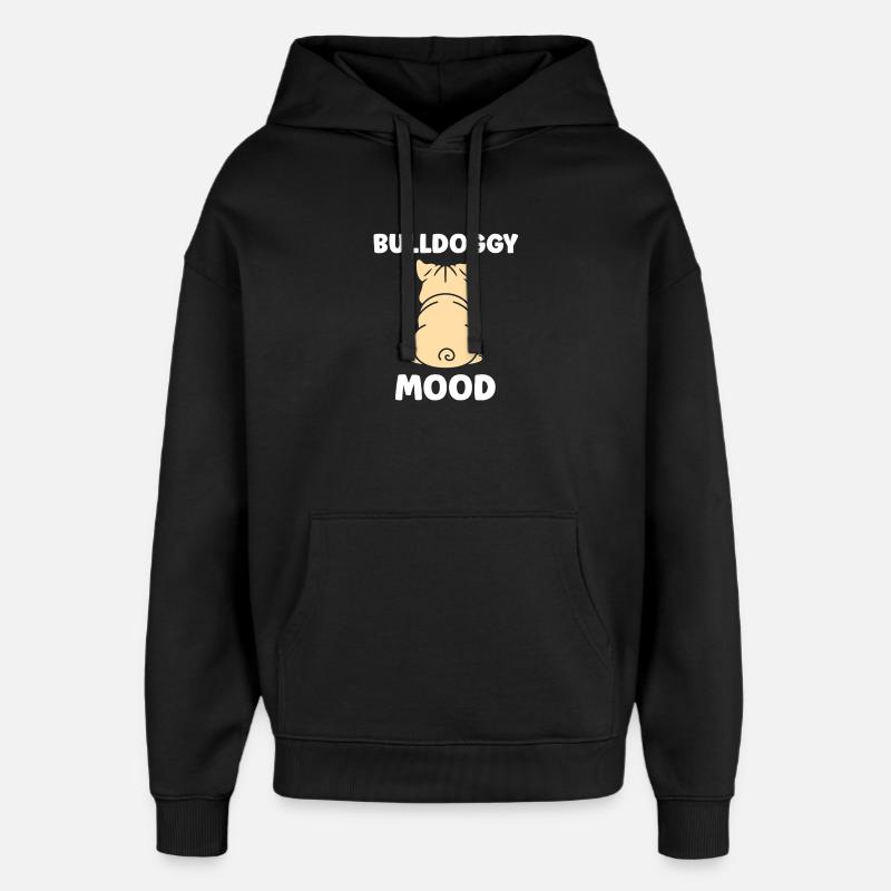 Calmed Mascot Dog Pattern - Oversized Unisex Hoodie by Stanley/Stella - black