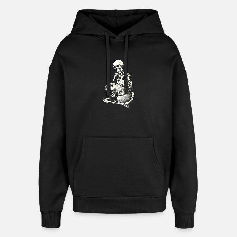 Capybara squelette étreignant - Sweat à capuche unisexe Stanley/Stella Oversized - noir