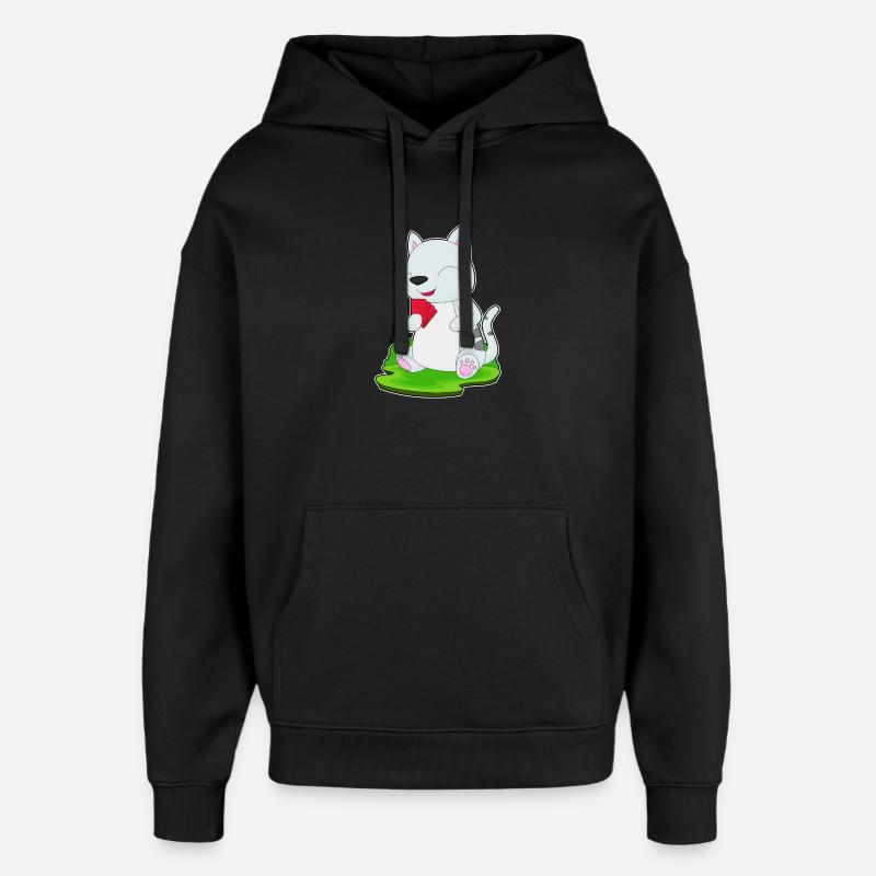 Cat Poker Cartes de poker - Sweat à capuche unisexe Stanley/Stella Oversized - noir