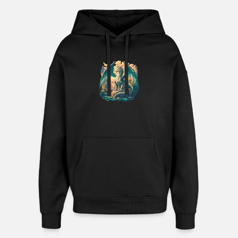 Drachen Drache - Oversized Unisex Hoodie von Stanley/Stella - Schwarz