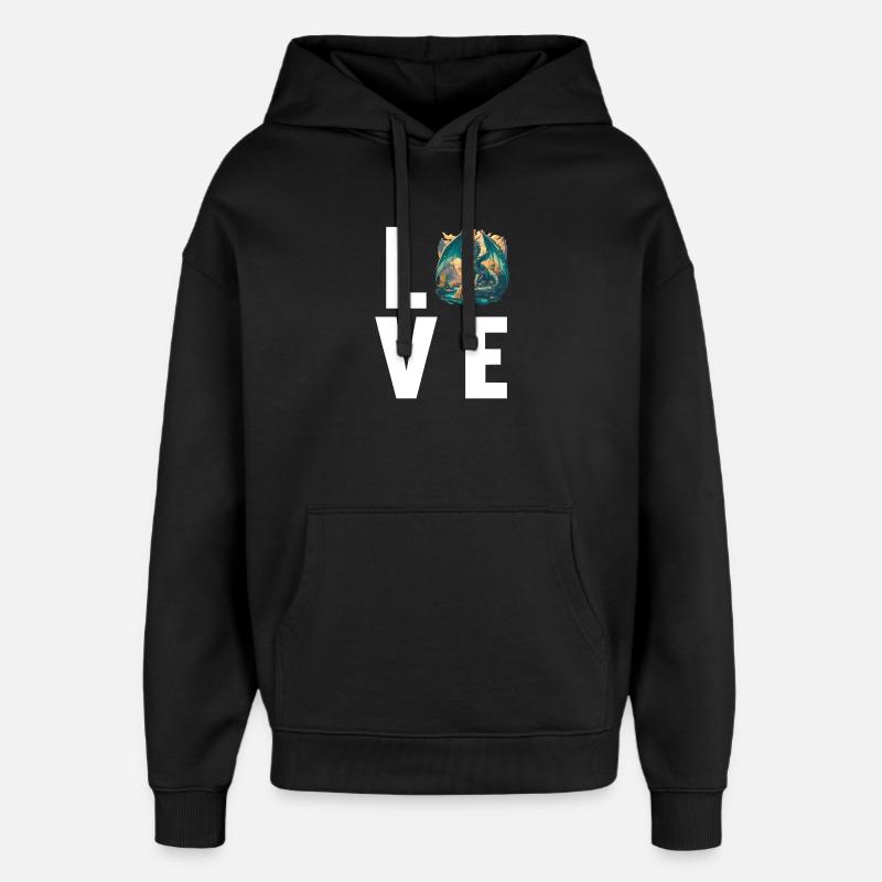 Drachen Drache - Oversized Unisex Hoodie von Stanley/Stella - Schwarz