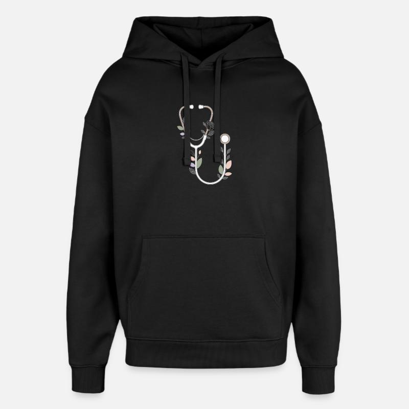 Conception de stéthoscope floral - Sweat à capuche unisexe Stanley/Stella Oversized - noir