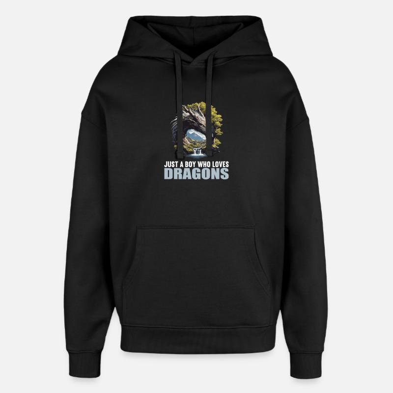 Dragon Dragon - Sweat à capuche unisexe Stanley/Stella Oversized - noir