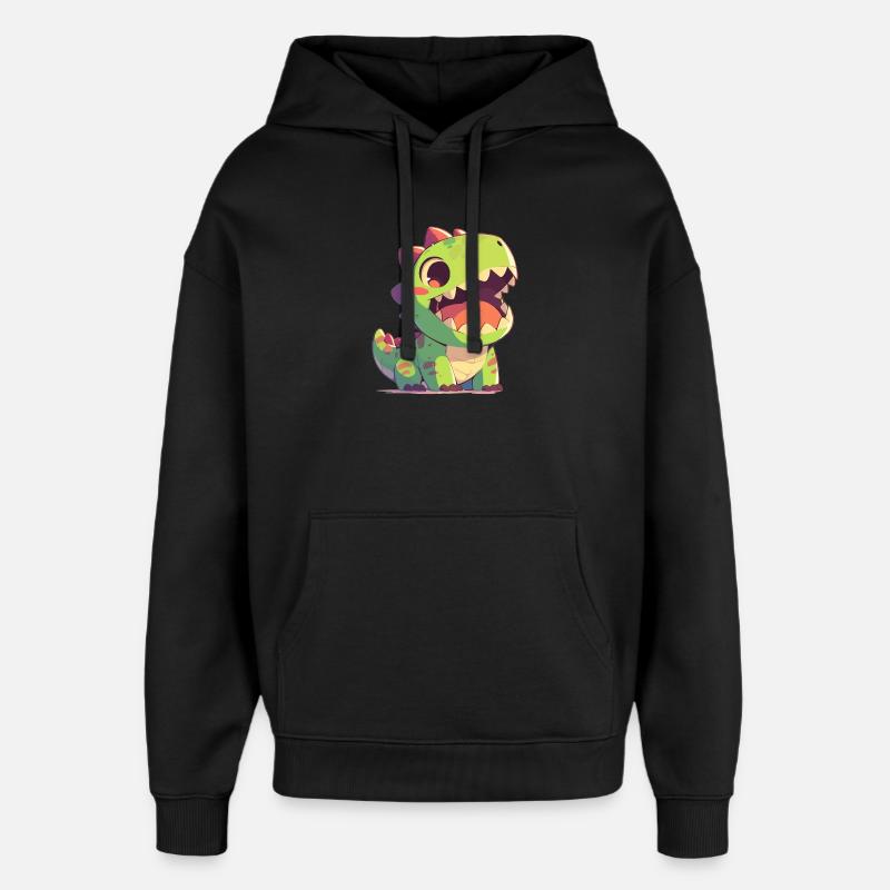 Dino Dinosaure Dinosaure - Sweat à capuche unisexe Stanley/Stella Oversized - noir