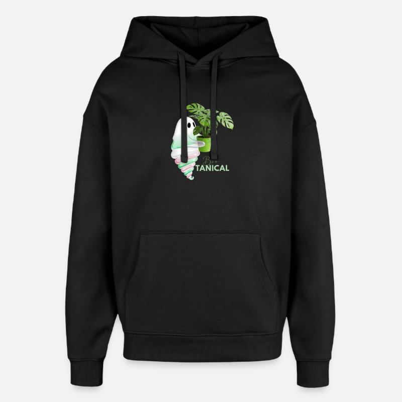 Monstera tropical et cônes brillants - Sweat à capuche unisexe Stanley/Stella Oversized - noir