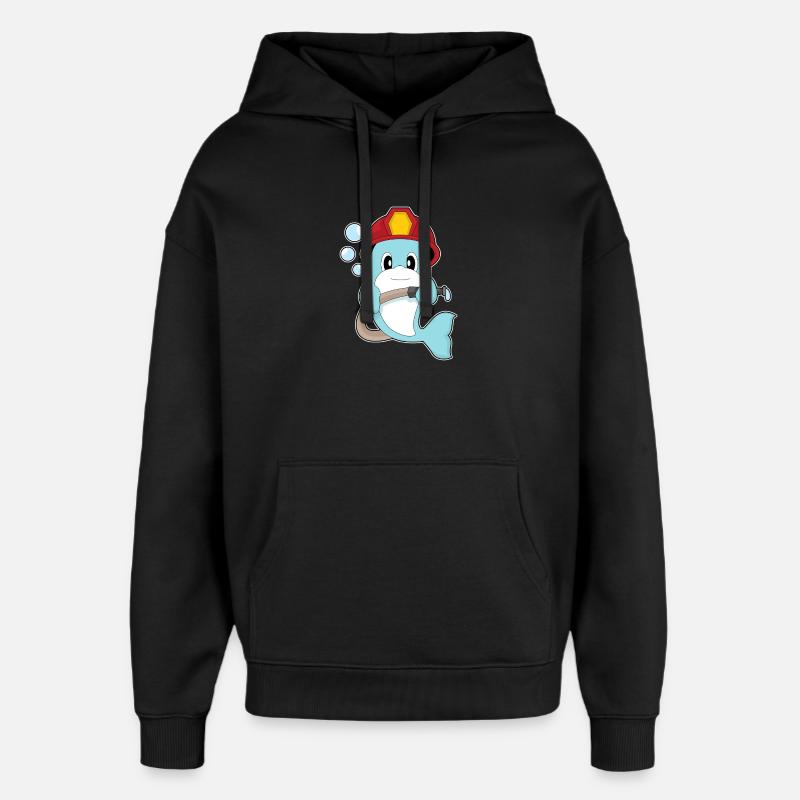 dauphin pompier tuyau d'incendie pompiers - Sweat à capuche unisexe Stanley/Stella Oversized - noir