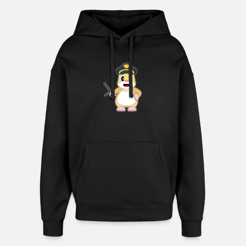 Hamster Policier Bâton Police - Sweat à capuche unisexe Stanley/Stella Oversized - noir